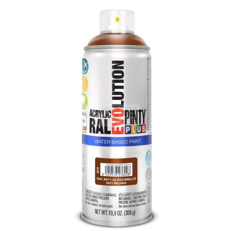 PINTYPLUS EVOLUTION VIZES BÁZISÚ AKRIL SPRAY- DIÓBARNA- RAL8011 (NUT BROWN) 400ML - PP859