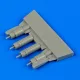 Quickboost F4U-5 Corsair gun barrels with pylons for Hasegawa - fegyvercsövek