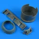 Quickboost F6F-5 Hellcat cowling and cooling flaps (opened) for Hobby Boss - motorburkolat és nyitott hűtőzsaluk
