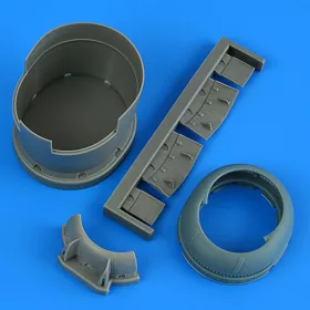   Quickboost F6F-5 Hellcat cowling and cooling flaps (opened) for Eduard - motorburkolat és nyitott hűtőzsaluk