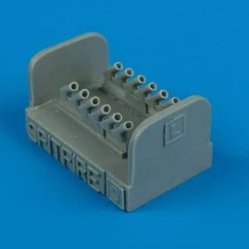   Quickboost Spitfire Mk. IX exhausts - round für Hasegawa Bausatz - Spitfire Mk. IX – kerek típusú kipufogócsonkok