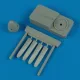 Quickboost P-51D propeller w/tool for Tamiya - légcsavar összeállító sablonnal
