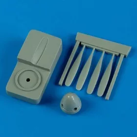   Quickboost P-51D/K Mustang propeller w/tool f.TAMIY - légcsavar összeállító sablonnal, Tamiya maketthez