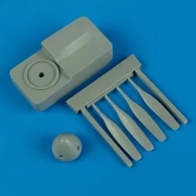   Quickboost F-51D Mustang propeller w/tool f.Tamiya - légcsavar összeállító sablonnal