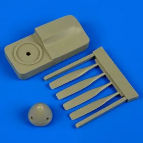   Quickboost P-51 D/K Mustang propeller w/tool f.Tami - légcsavar összeállító sablonnal, Tamiya maketthez