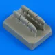 Quickboost Hurricane Mk.I early exhaust for Airfix - kipufogócsonkok