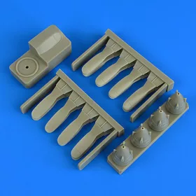   Quickboost P-3 Orion propellers w/tool for Hasegawa - légcsavarok összeállító sablonnal
