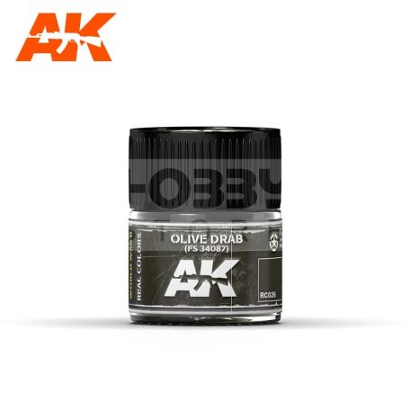 AK-Interactive Real Color - festék - OLIVE DRAB FS 34087 - RC026