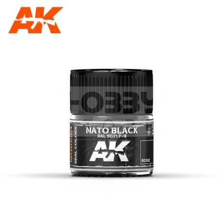 AK-Interactive Real Color - festék - NATO BLACK RAL 9021-F9 - RC082