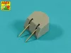 Aber Models Main Armament for US battleship Iova or Missouri 406mm x9, 127mm x20 - Iowa/Missouri csatahajó – főfegyverzet: 9×406 mm-es és 20×127 mm-es lövegcső