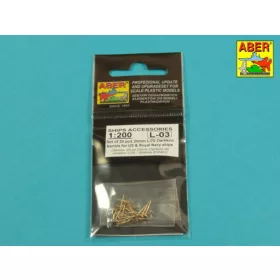   Aber Models Set of 20 pcs 20 mm L/70 Oerlikon Mk.10 barrels for US Navy ships - amerikai hadihajók – 20 db 20 mm-es L/70 Oerlikon Mk.10 gépágyúcső