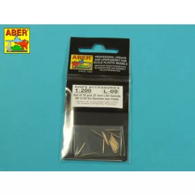   Aber Models Set of 16 pcs 37 mm L/83 barrels SK C/30 for German ships - német hajók – 16 db 37 mm-es L/83 SK C/30 lövegcső