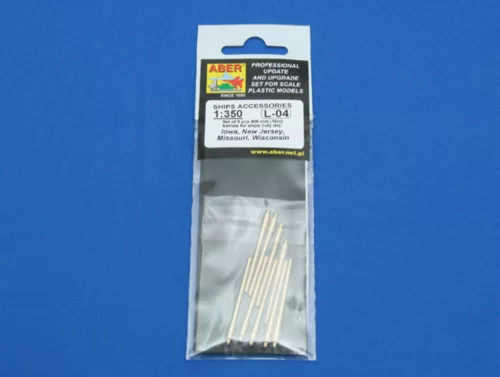 Aber Models Set of 9 pcs 406 mm barrels Missouri - készlet: 9 db 406 mm-es lövegcső Missouri