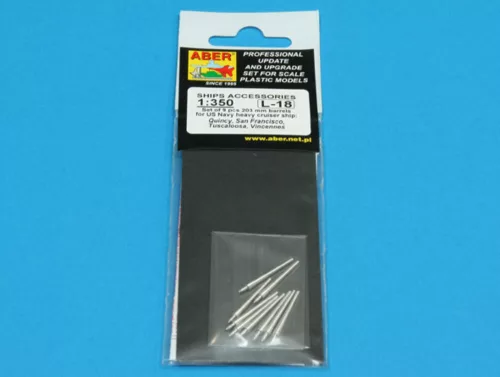 Aber Models Set of 9 pcs 203 mm barrels for San Francisco type - San Francisco típus – 9 db 203 mm-es lövegcső
