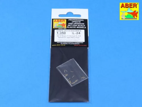 Aber Models Set of 20 pcs 13 mm type 93 A/A barrels - készlet: 20 db 13 mm-es típus 93 légvédelmi lövegcső