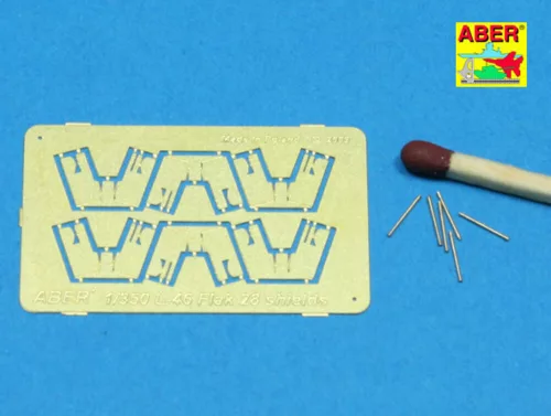 Aber Models 6 pcs 4 cm Flak 28 barrels with shields - 4 cm-es Flak 28 lövegcsövek védőpajzsokkal – 6 db