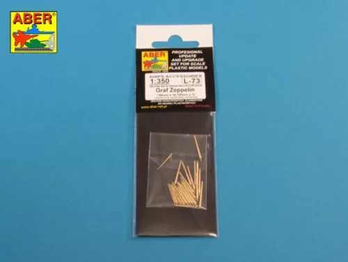 Aber Models Barrels for Aircraft Carrier Graf Zeppelin: 150mm x 16; 105mm x 12 - repülőgép Carrier Graf Zeppelin: 150 mm-es x 16; 105 mm-es x 12 – lövegcső