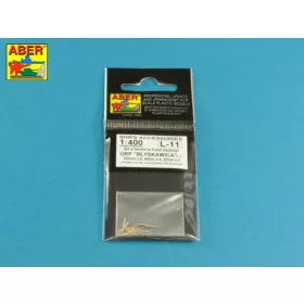   Aber Models Set of barrels for Polish Destroyer Blyskawica; 102mm x 8; 40mm x 4; 20mm x 4 - lengyel Błyskawica romboló – lövegcsőkészlet: 8×102 mm, 4×40 mm és 4×20 mm