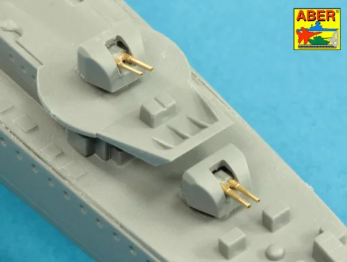 Aber Models Set of barrels for Polish Destroyer Blyskawica; 102mm x 8; 40mm x 4; 20mm x 4 - lengyel Błyskawica romboló – lövegcsőkészlet: 8×102 mm, 4×40 mm és 4×20 mm