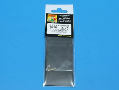 Aber Models Set of 12 pcs 127 mm barrels for ships Yamato,Musashi - hajók Yamato, Musashi – 12 db 127 mm-es lövegcső