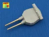 Aber Models Set of 8 pcs 381mm short barrels for turrets with antiblast covers ships Hood - Hood csatahajó – 8 db rövid 381 mm-es lövegcső, csővédő huzattal szerelt lövegtornyokhoz