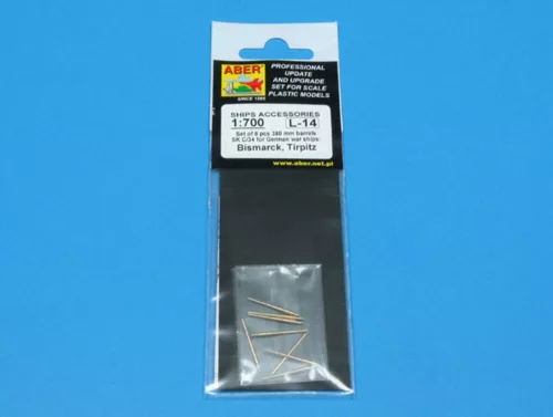 Aber Models 8 pcs 380 mm barrels for Bismarck - Bismarck – 8 db 380 mm-es lövegcső