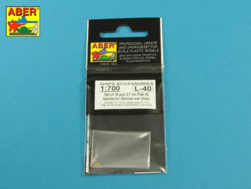 Aber Models Set of 16 pcs 3,7 cm Flak 42 gun barrels for German war ships - német hadihajók – 16 db 3,7 cm-es Flak 42 gépágyúcső