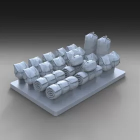   Royal Model U.S. assorted bags set - WWII – 1:48 dioráma kellék makett