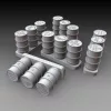 Royal Model German fuel drums - WWII 15pcs. – dioráma kellék makett