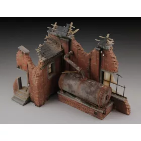   Royal Model Factory ruin with steam boiler – dioráma építmény makett