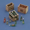 Royal Model Champagne, cognac e wine bottles with crates – dioráma kellék makett