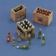 Royal Model Champagne, cognac e wine bottles with crates – dioráma kellék makett