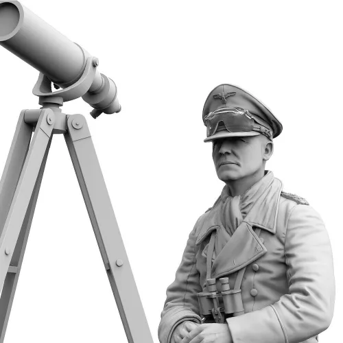 Royal Model Erwin Rommel with tripod telescope – figura makett