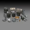 Royal Model German field kitchen accessories – dioráma kellék makett