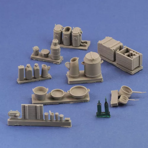 Royal Model German field kitchen accessories – dioráma kellék makett