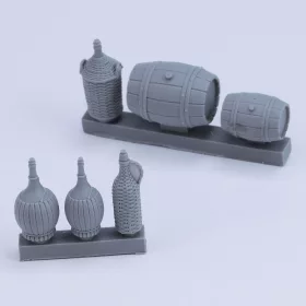   Royal Model Wicker Bottles and small barrels – dioráma kellék makett