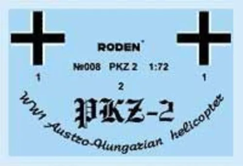 Roden PKZ-2 Austro-Hungarian Helicopter World War 1 – 1:72 helikopter makett