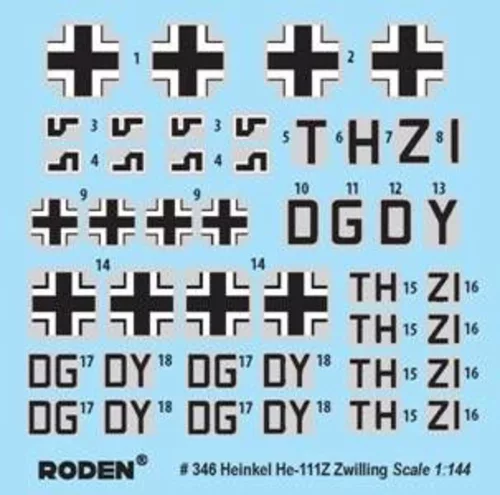 Roden Heinkel He111Z-1 Zwilling – 1:144 repülőgép makett