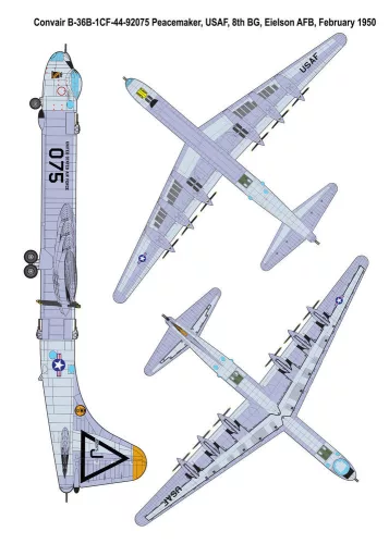 Roden Convair B-36B Peacemaker (Early) – 1:144 repülőgép makett