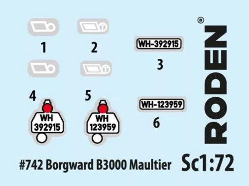 Roden Borgward B3000 Maultier – 1:72 teherautó makett