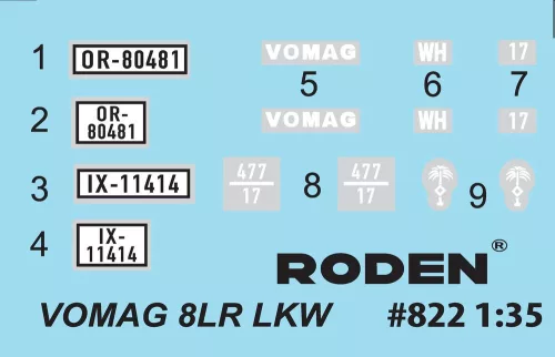 Roden Vomag 8 LR LKW WWII German Heavy Truck – 1:35 teherautó makett