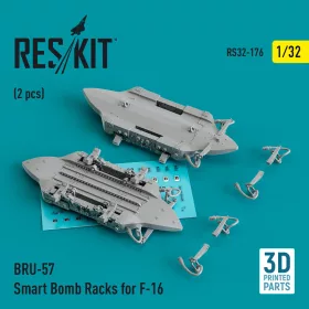   ResKit Models BRU-57 Smart Bomb Racks for F-16 (2 pcs) (3D Printed) - BRU-57 – intelligens bombafelfüggesztő keretek, 2 db