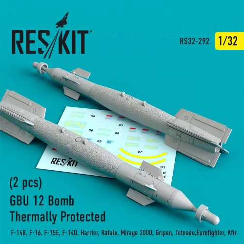 ResKit Models GBU-12 Paveway II – hővédett, lézerirányítású bombák, 2 db