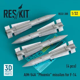  ResKit Models AIM-54A Phoenix missiles for F-14 (4pcs) (3D Printed) - AIM-54A Phoenix – rakéták, 4 db