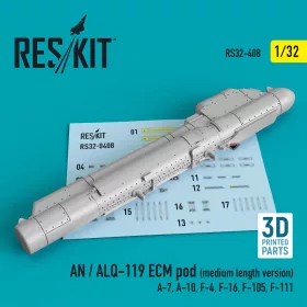   ResKit Models AN / ALQ-119 ECM pod (medium length version) (A-7, A-10, F-4, F-16, F-105, F-111) (3D Printed) - AN / ALQ-119 ECM – konténer