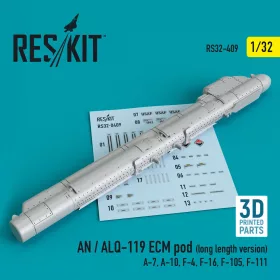   ResKit Models AN / ALQ-119 ECM pod (long length version) (A-7, A-10, F-4, F-16, F-105, F-111) (3D Printed) - AN / ALQ-119 ECM – konténer