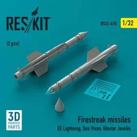   ResKit Models Firestreak missiles (2 pcs) (EE Lightning, Sea Vixen, Gloster Javelin) (3D Printed) - rakéták, 2 db