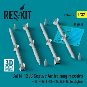   ResKit Models CATM-120C Captive Air Training Missiles (4 pcs.) - CATM-120C gyakorlórakéták, 4 db