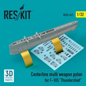   ResKit Models Centerline multi weapon pylon for F-105 Thunderchief (3D Printed) - F-105 Thunderchief – törzs alatti többcélú fegyverfelfüggesztő pilon