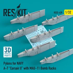   ResKit Models Amerikai Haditengerészet A-7 Corsair II – fegyverfelfüggesztő pilonok MAU-11 bombafelfüggesztőkkel